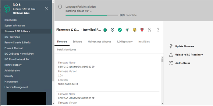 Integrated Lights-Out 6 (iLO6) - iLO6Web管理画面を日本語に変更する