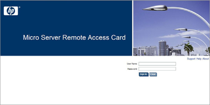 HP ProLiant MicroServer - リモートアクセスカードのデフォルト