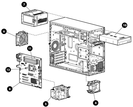 HP ProLiant ML110 G7 Server - Spare Parts