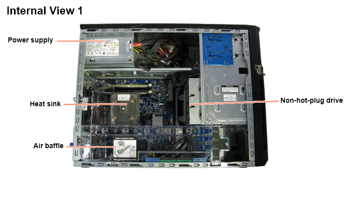 Internal View 1 | HPE ProLiant ML30 Gen9 Server - Parts Support Guide