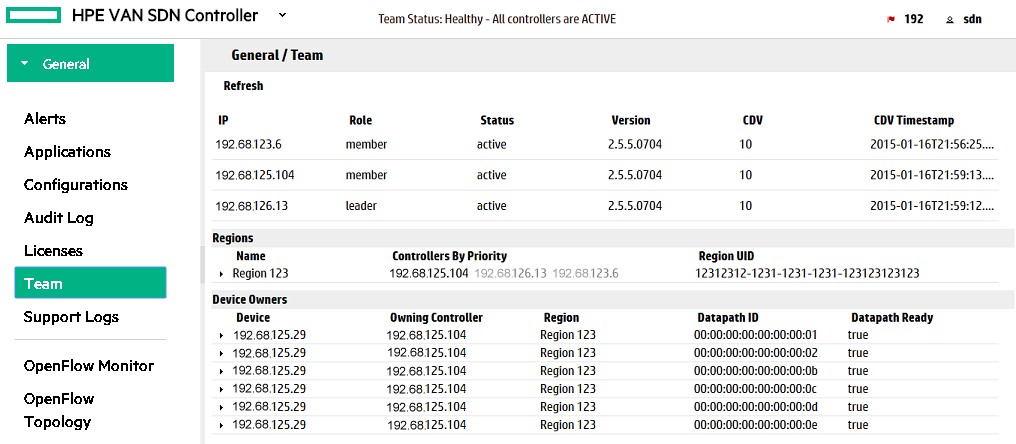 Viewing your team status and configuration