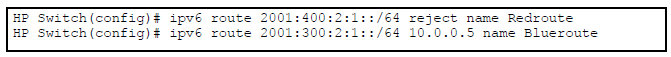 Configuring Names for Static Routes for IPv6