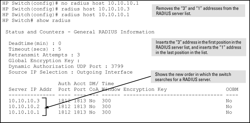 Example of new RADIUS server search order