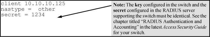 Switch identity information for a freeRADIUS application