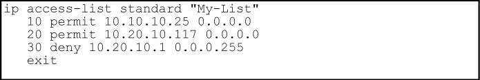 The default sequential numbering for ACEs