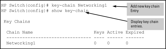 Adding a new key chain entry