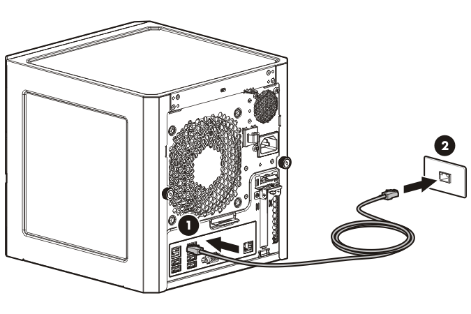 Connecting the Ethernet cable to the network jack (single connection)