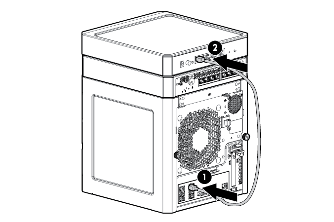 Establishing an Ethernet/shared iLO connection between the server and the router