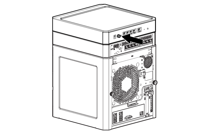 Pressing the router power button