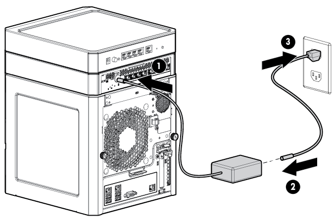 Connecting the in-line power adapter to the switch